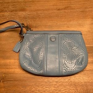 Light Blue Coach Wristlet